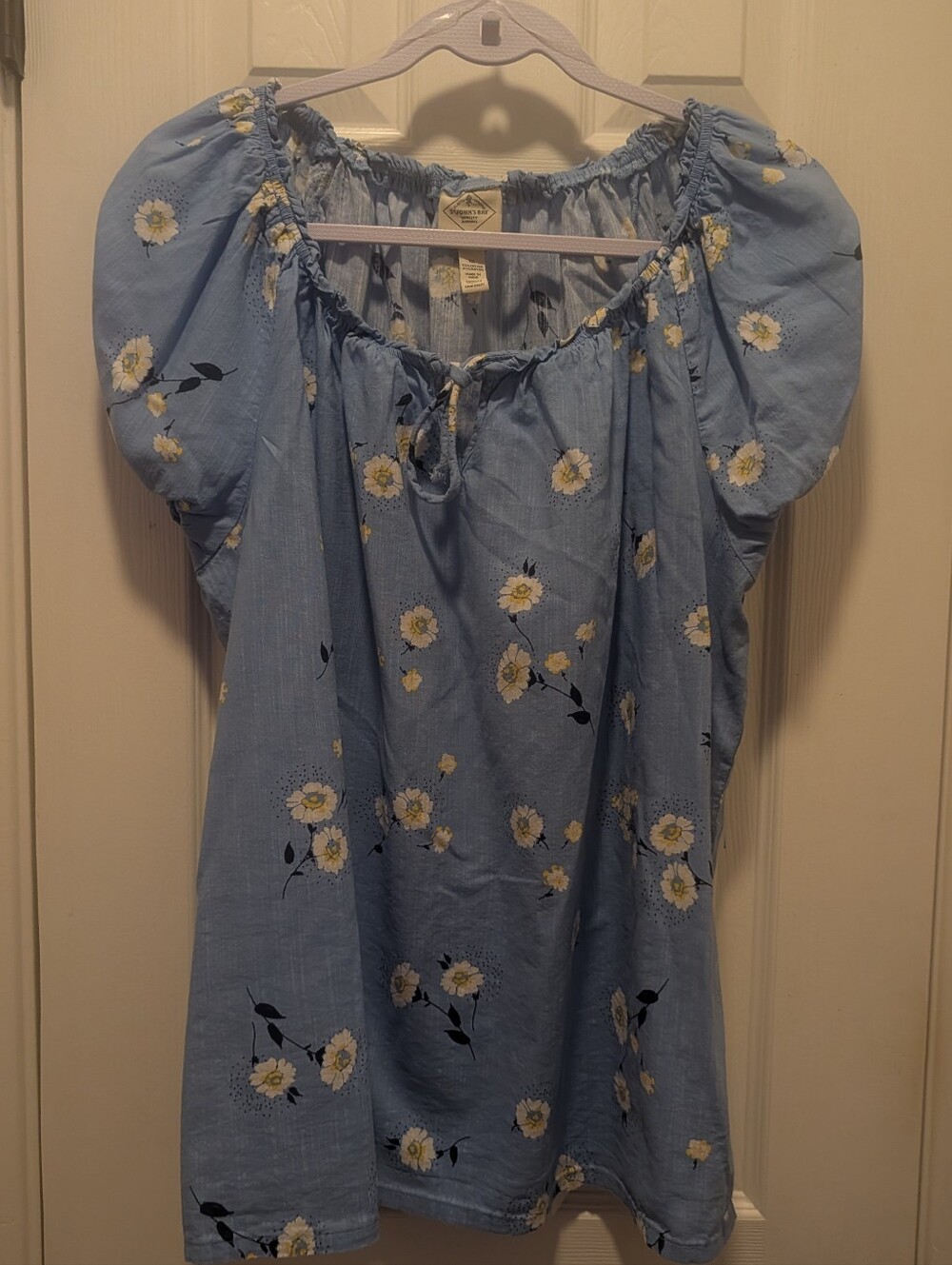 St. John's Bay Light Blue Floral Peasant Tunic